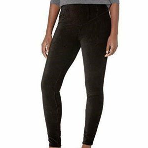NWT! HUE HIGH RISE CORDUROY BLACK LEGGINGS XS